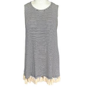 Anthro/ Pebble & Stone small striped sleeveless top with tassels